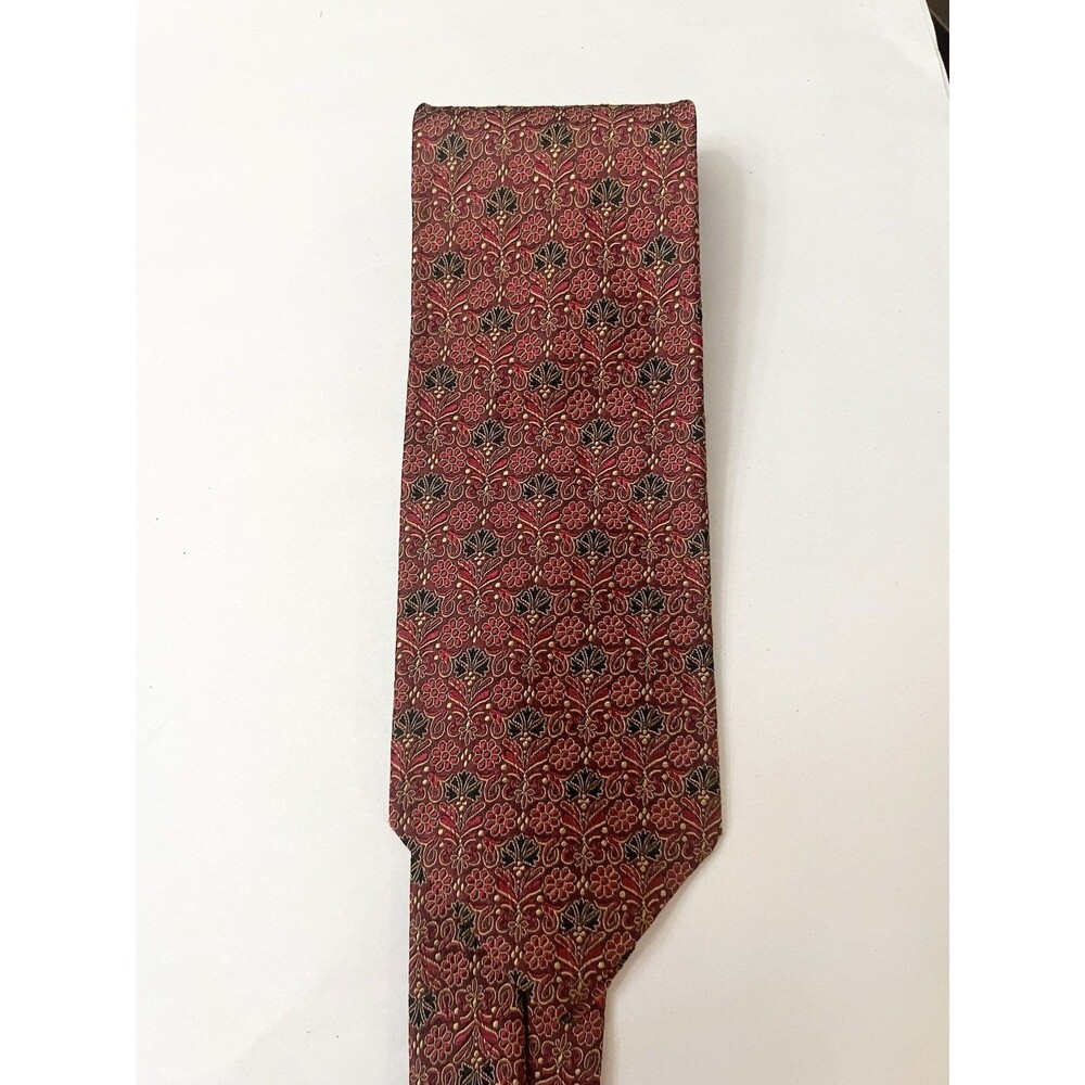 Robert Talbott Best Of Class Tie Copper Red Maroon Small Floral 58"L 4"W